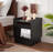 Black Mid-Century Nightstand, 2-Drawer Bedside End Table With USB Charging Station & Built-In LED Lights-684918496