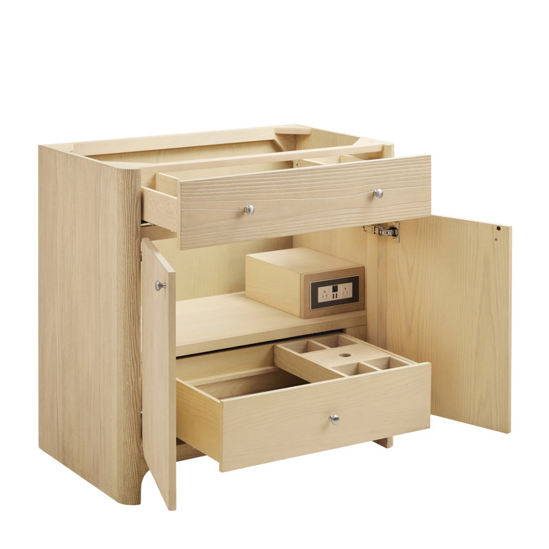 Gracyn 35.75'' W Single Bathroom Vanity Base, Coastal Driftwood
