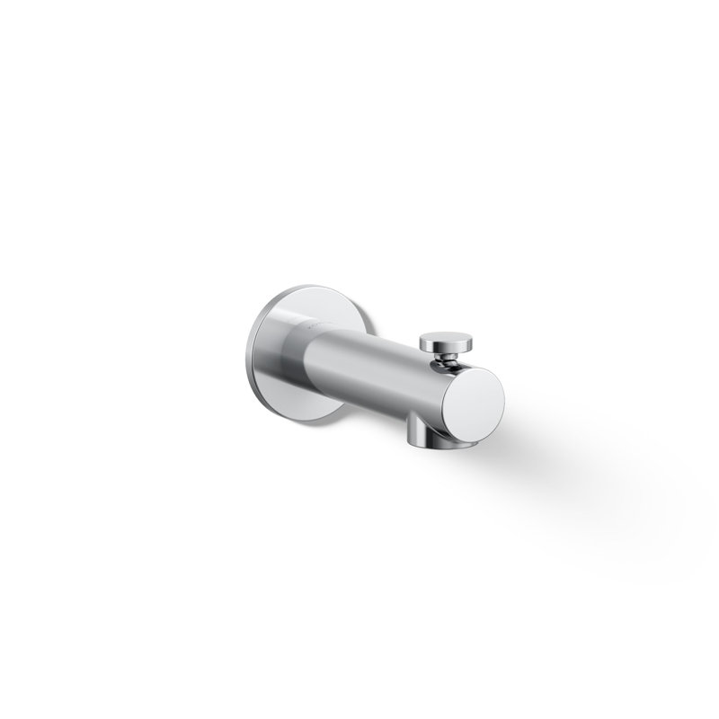 Elate Wall-Mount Bath Spout With Diverter, Polished Chrome