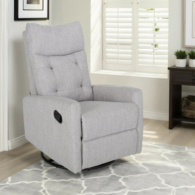 Fauteuil inclinable, manuel et pivotant, capitonné, gris pâle