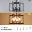 Lustre géométrique en métal 6 lumières à structure ouverte pour la salle à manger, la cuisine ou les espaces de vie
