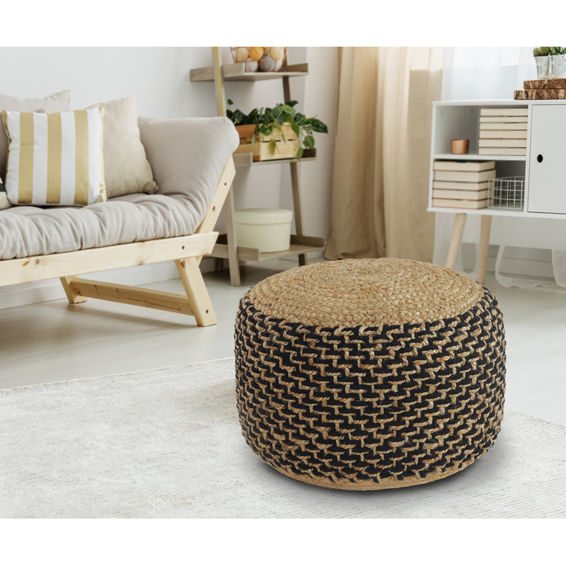 Petit repose-pieds en jute et coton Allmon