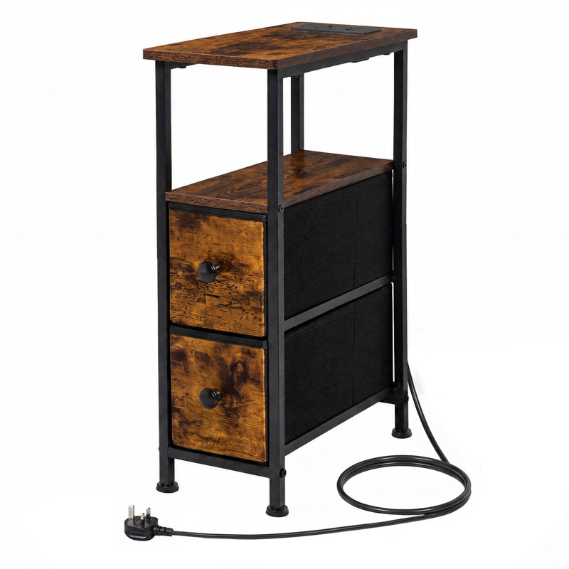 20 cm W Bedside Table, Black