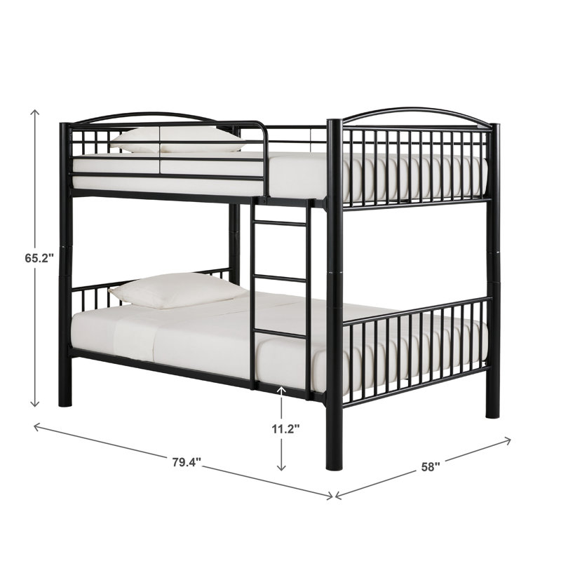 Sigmund Versaflex Metal Bunk Bed, Convertible, Full over Full, Black