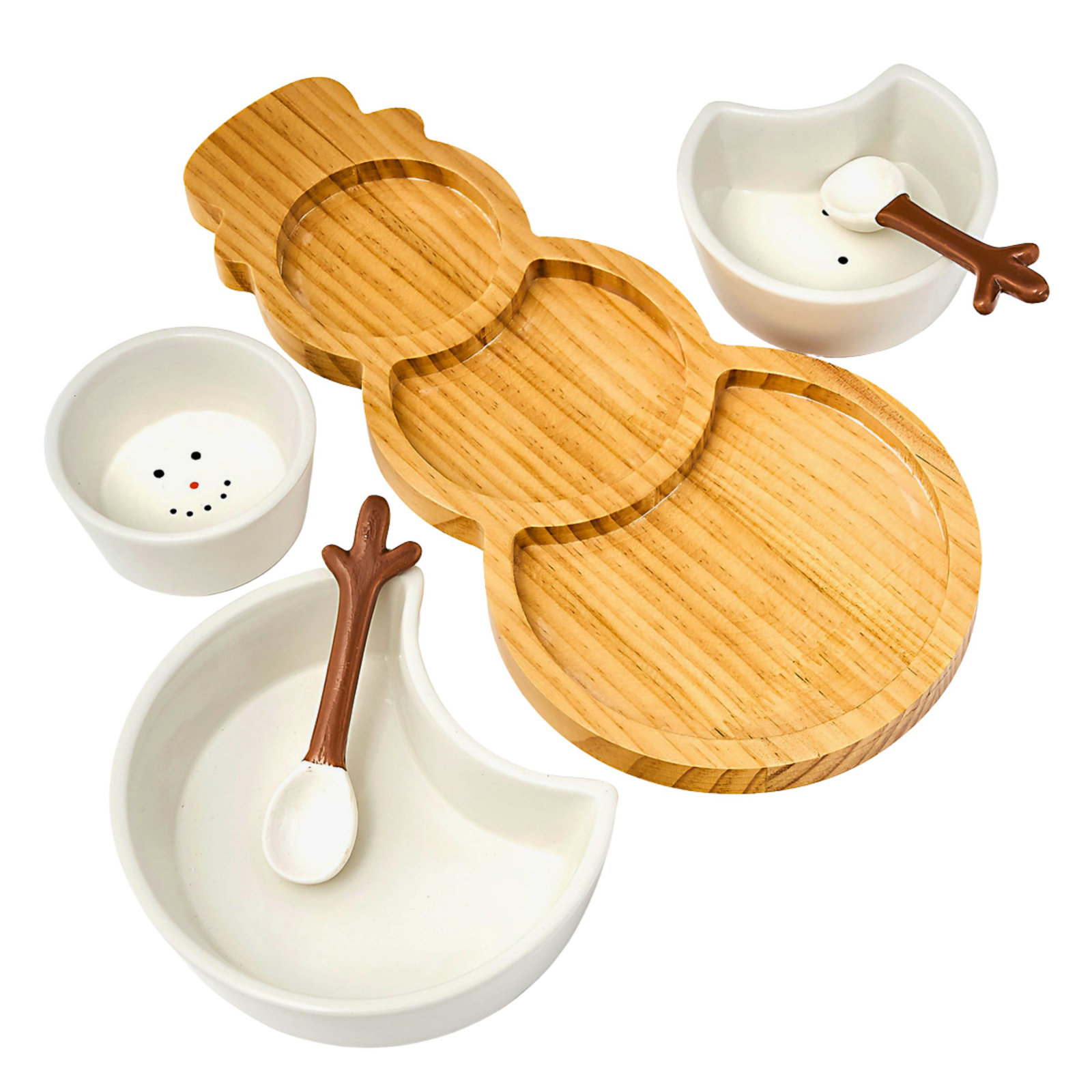 Ceramic Serving Bowl Set with Tray