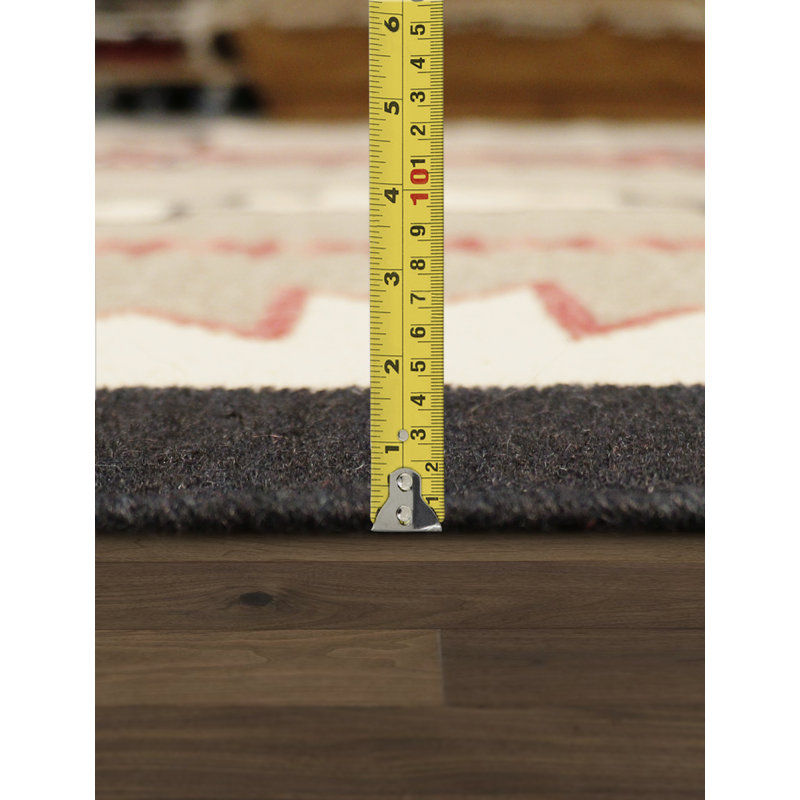 Tuscany Geometric Brown and Red Hand-Knotted Wool Rug, 10' x 14'