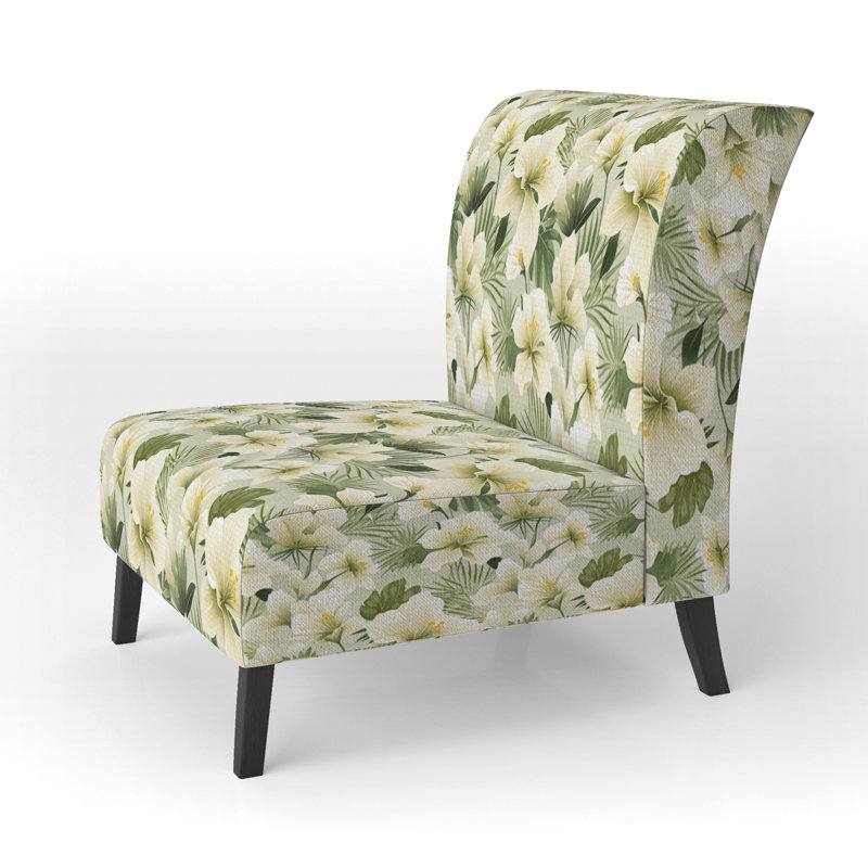 Fauteuil de chambre rembourré C, Oasis tranquille, motif tropical I