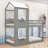Twin Over Twin Bunk Bed With Safety Features And Roof-264706867