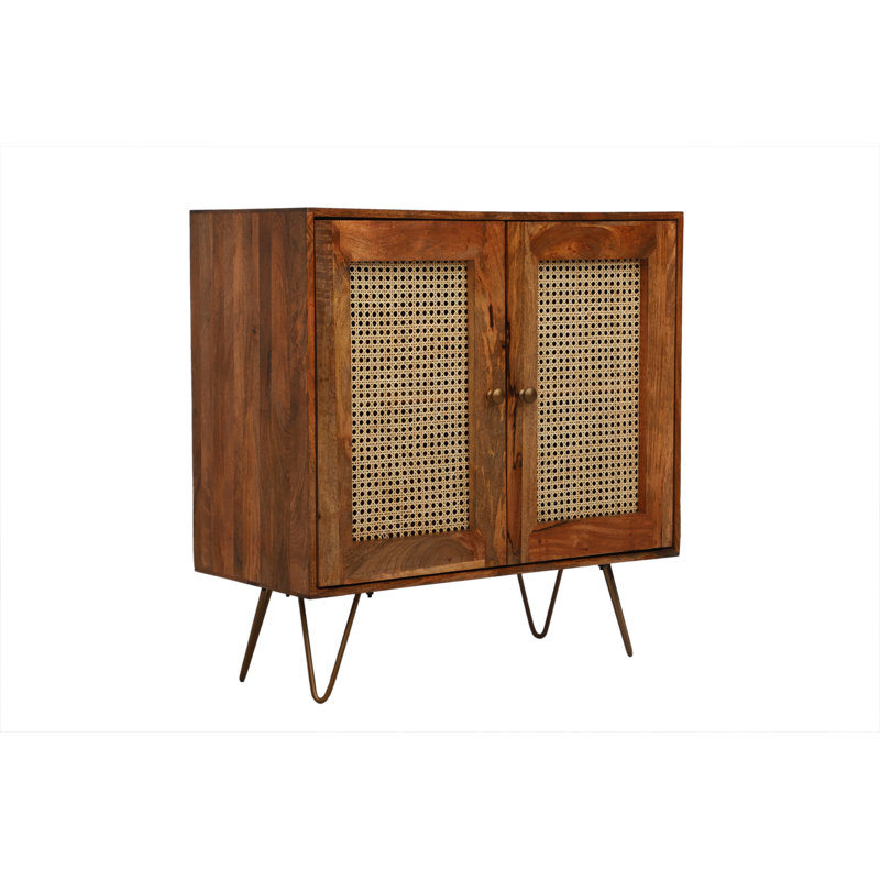 Chetram Rattan 80 Cm Wide Solid Wood Sideboard