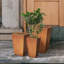 Ensemble de 3 pots à fleurs hauts Wurster, grand pot décoratif d'intérieur avec trou de drainage et bouchon en caoutchouc, ensemble de style conique moderne-1261109882