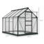 Serre d'extérieur en aluminium et polycarbonate gris 6,2 pi x 8,3 pi x 6,6 pi