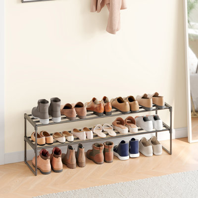 2 Tier 18 Pairs Shoe Rack 46.1"W