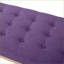 Banc repose-pieds mauve moderne Mid-Century pour lit, fenêtre, salon | Pieds en bois massif | Finition noyer brun