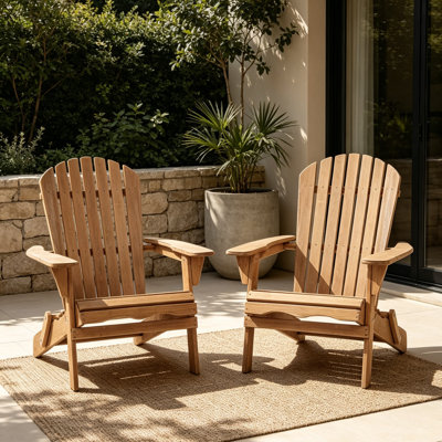 Folding Adirondack Chairs, Pre-Assembled Backrest, All-Weather Outdoor Patio Chairs For Porch, Garden, Poolside