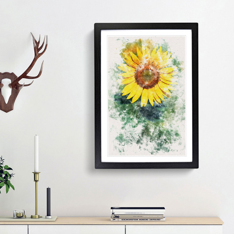 The Sunflower - Single Picture Frame Print on MDF, Black Framed, 63cm H x 45cm W x 2cm D