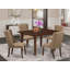 Ensemble de salle à manger 5 pièces comprenant une table de salle à manger rectangulaire avec rallonge papillon et 4 chaises rembourrées en tissu de lin sable de 36 x 54 po, acajou-109972831-109972834