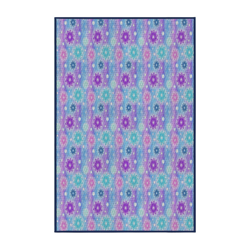 Tapis mauve/rose à tisser électrique, Rectangle 5 pi x 7 pi