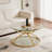 31.5" Modern 2-Tier Round Glass Coffee Table, Ring Frame, Gold-1189543023-1189543018-1189543016