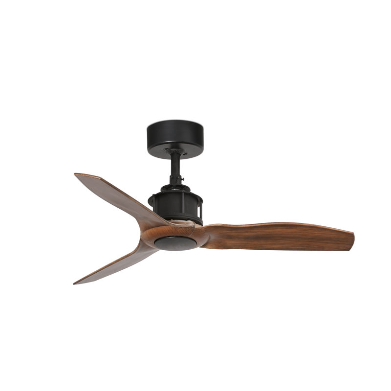 Alvia 81cm Ceiling Fan, Black with Brown Blades