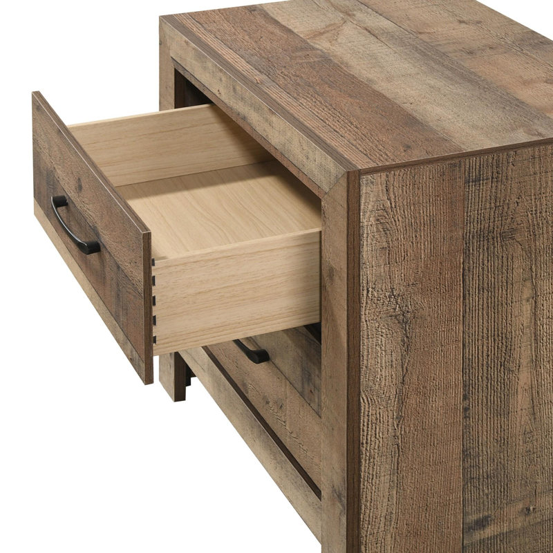 Table de chevet de style planche rustique