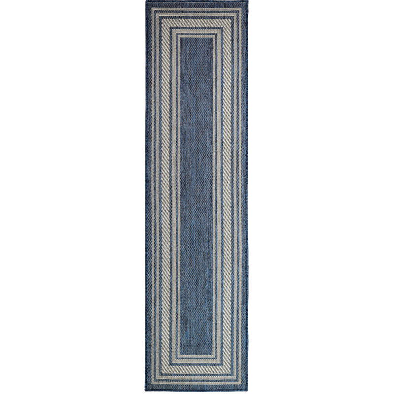 Horizon Indoor/Outdoor Modern Rug, Runner 2' x 6', Blue