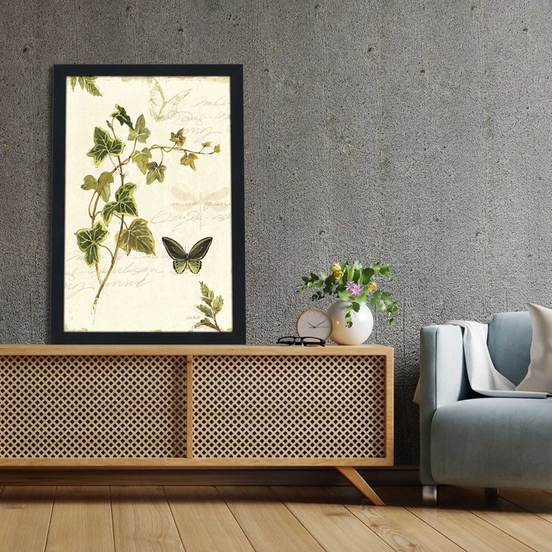 Ivies and Ferns IV Crop - peinture, L 27,5 po x H 39,5 po, Cadre noir