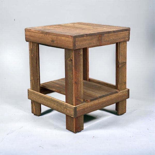 Lolite Wooden Storage Side Table - Natural Finish - Decornation