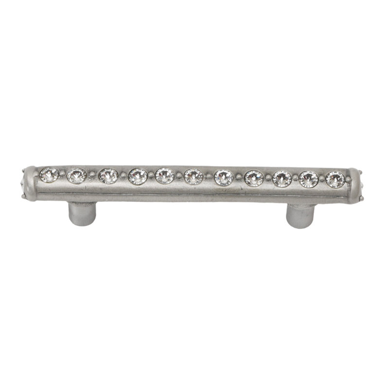 Caché 3 inches c.c. pull with center of Swarovski Aurore Boreale Crystals in Chalice, 3", Satin