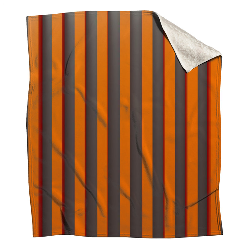 Couvertures orange à rayures verticales, 60in W x 80in H
