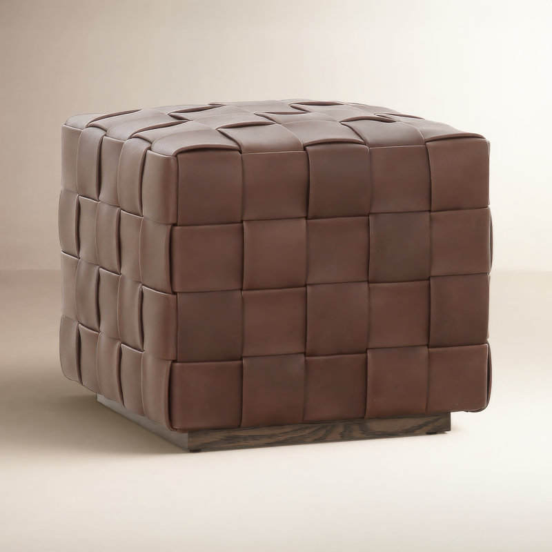 FLORES Square Ottoman, Dark Brown