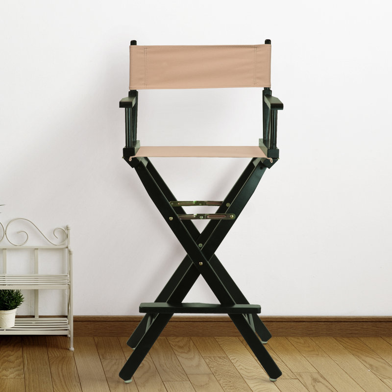 30" Folding Director Chair with Canvas, Tan, Black
