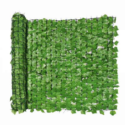Panneau occultant en lierre artificiel - Faux feuillage vert pour balcon et clôture extérieure, résistant aux UV, 99 x 249 cm - Vert