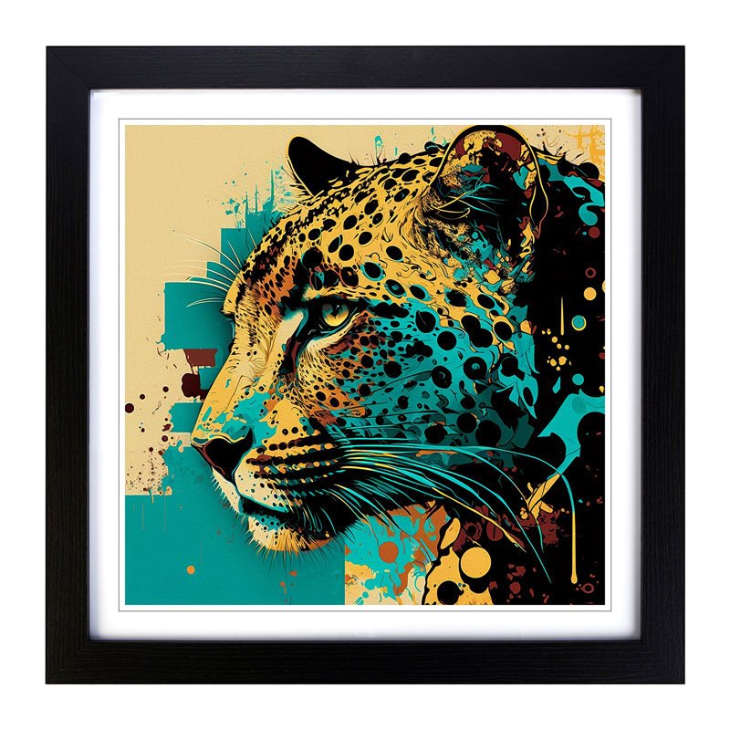 Leopard - Framed Print, Black