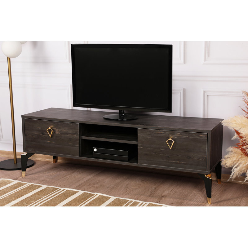Casimir Unfinished TV Stand for TVs up to 49", Dark Brown
