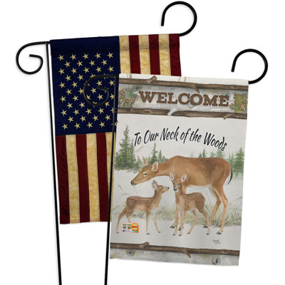 Drapeau de jardin en polyester 18 po x 13 po Cou Of The Woods