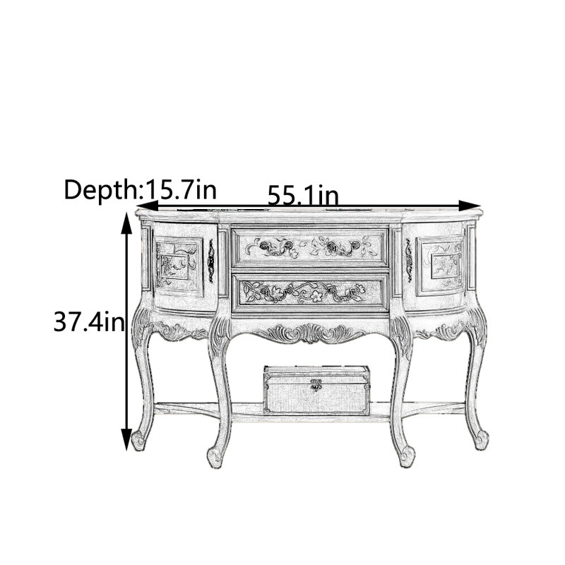 Hand-Painted  Hallway Cabinet