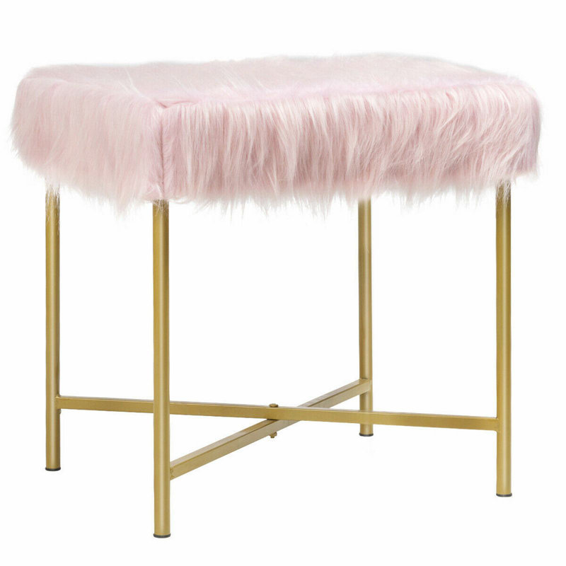Iron Accent Stool, Pink