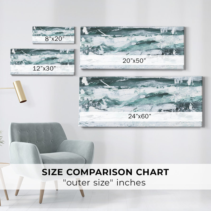 Misty Waves II sur impression sur toile, H 20 po x l 50 po x P 1,5 po