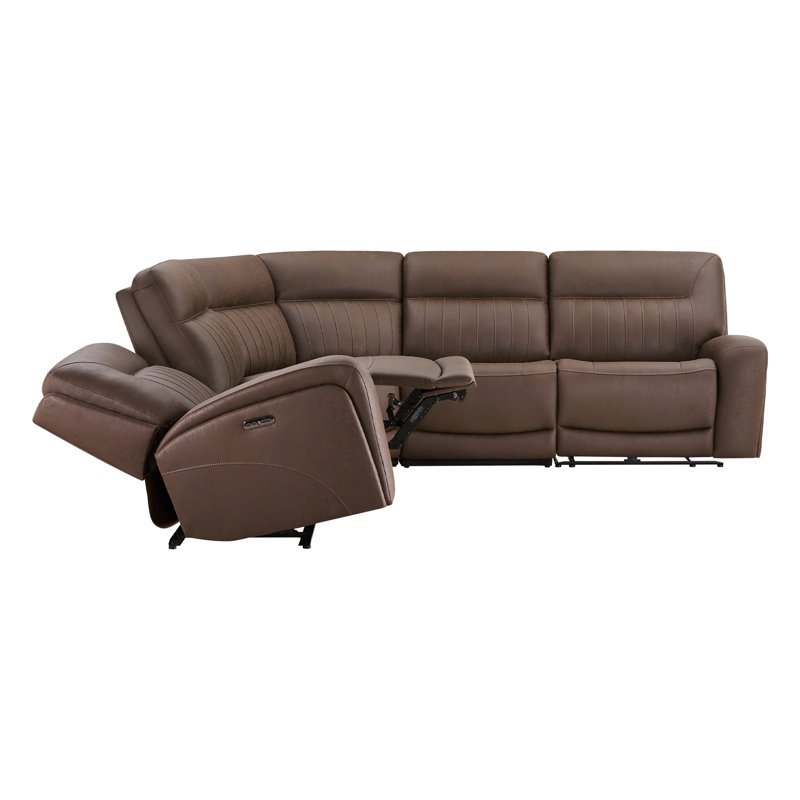 Upholstered Zero Gravity Power Reclining Sectional, Splash  Chocolate