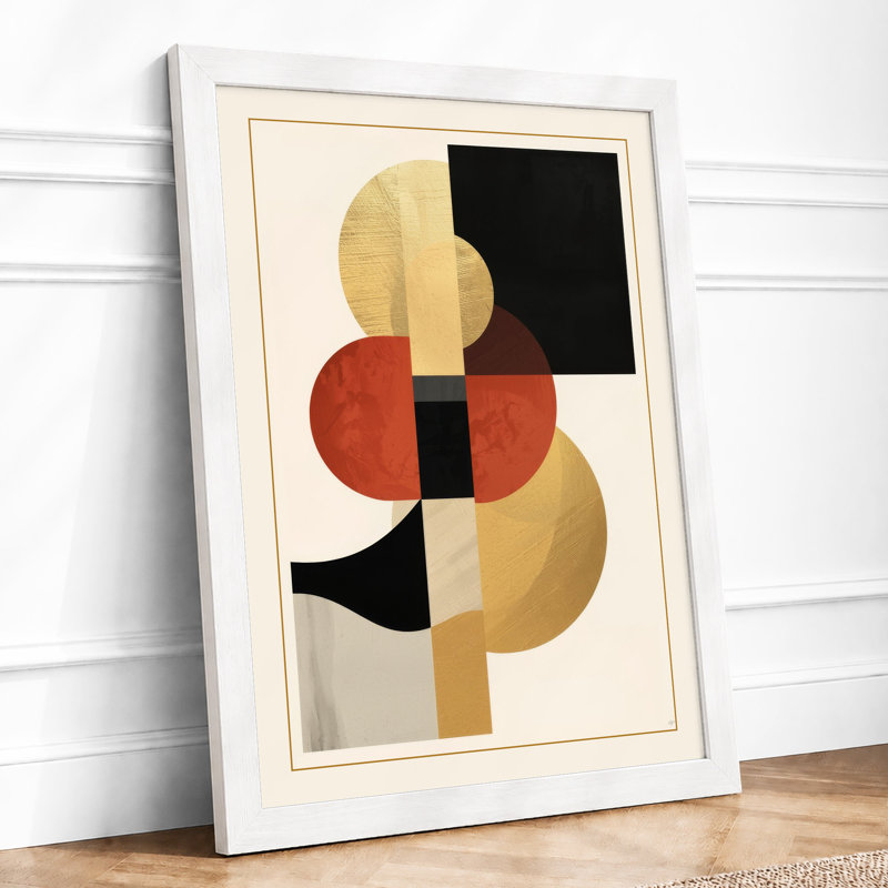 Abstraction Geometric - Framed Print, A2 - 59.4 x 42.0 cm, White