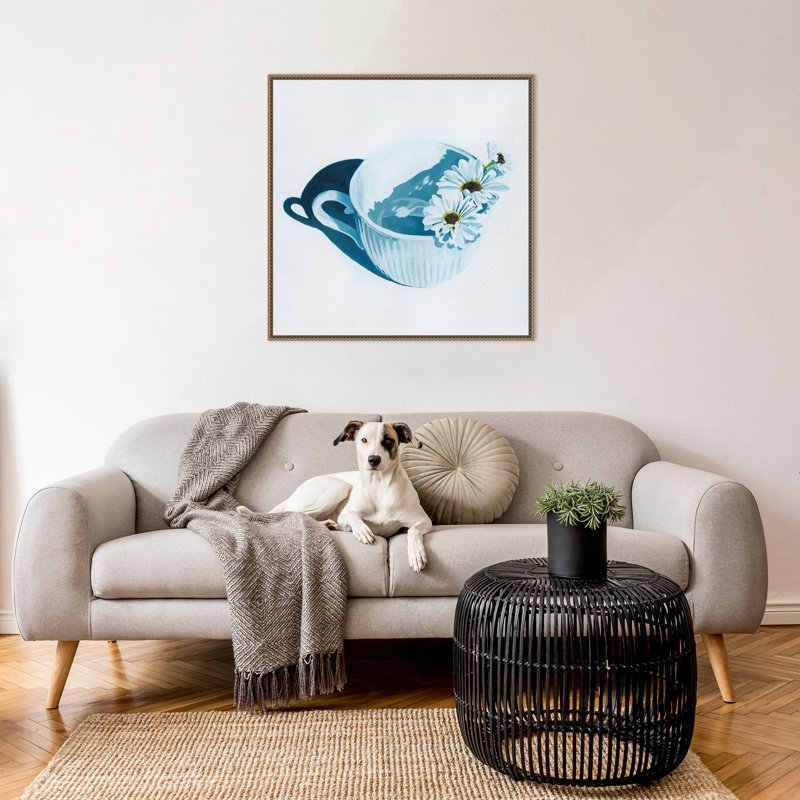 "Teacup Daisies II" par Grace Popp, reproduction d'art sur toile encadrée, H 30 po x l 30 po