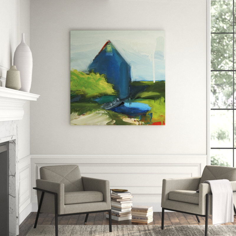 Blue Country House' Print on Canvas