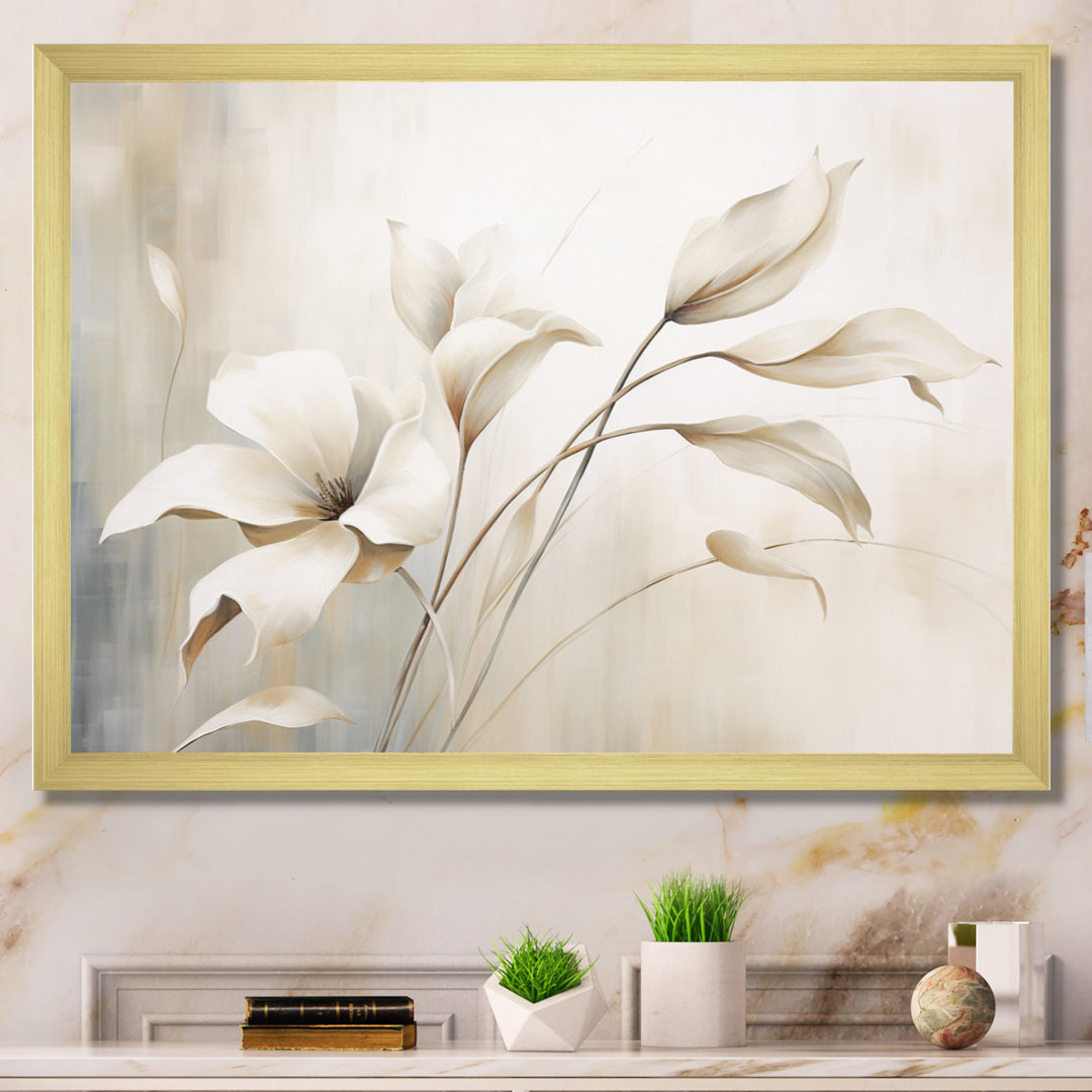White Botanical Elegance III - Abstract Botanicals Wall Art Decor Red Barrel Studio® 