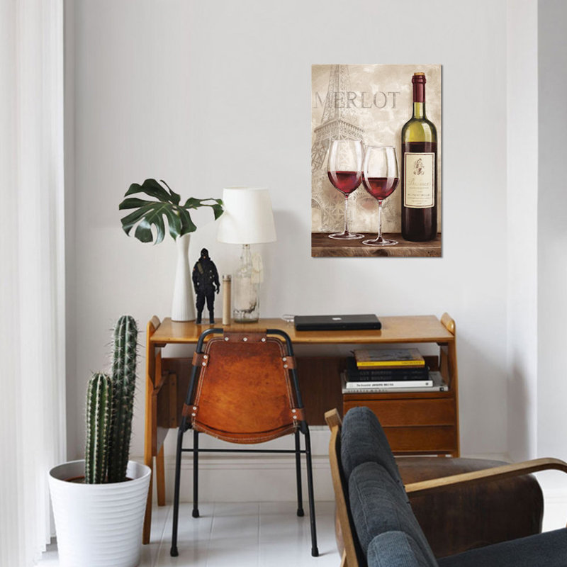 «Wine in Paris III», reproduction de photo sur toile tendue, H 60 po x l 40po x P 1,5 po, Toile tendue, Pas de tapis