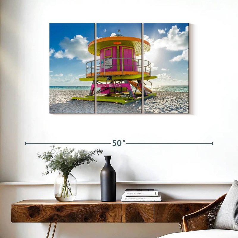 Maison de sauveteur R camion Miami Beach en rose, H 24 po x l 38 po