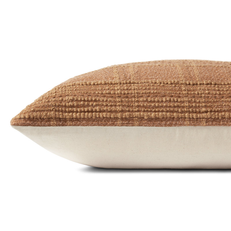 Terracotta 16" x 26" Cotton Polyester Pillow with Down Insert
