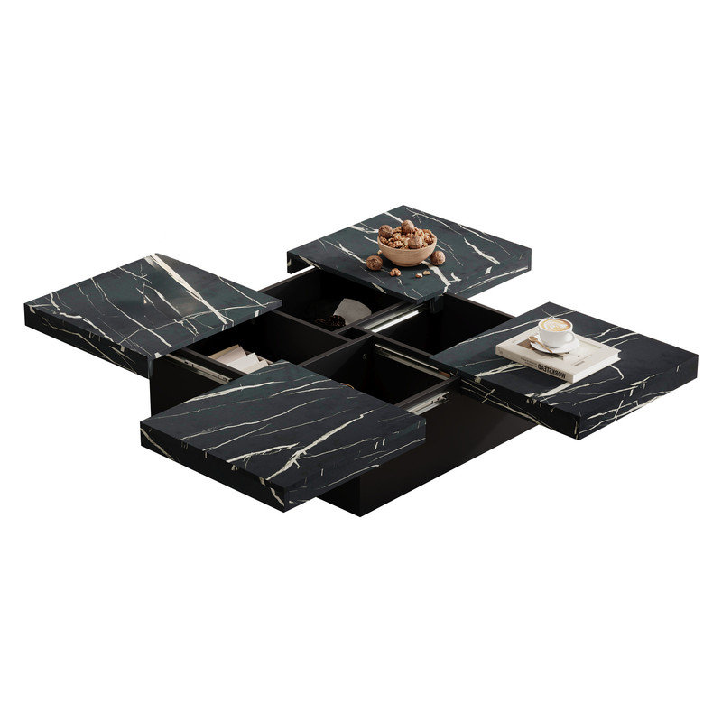 Coffee Table with Storage, Black