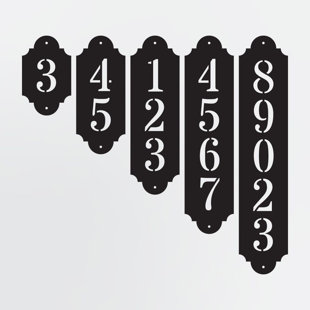 Numéro de maison vertical, plaque d'adresse personnalisée avec cadre biseauté massif, plaque personnalisée en métal