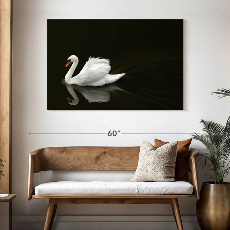Cygne blanc élégant Brampt, H 32 po x l 48 po