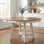 Table de salle à manger extensible de 42 à 58 po pour 6 personnes - Table ronde en bois avec base en X durable